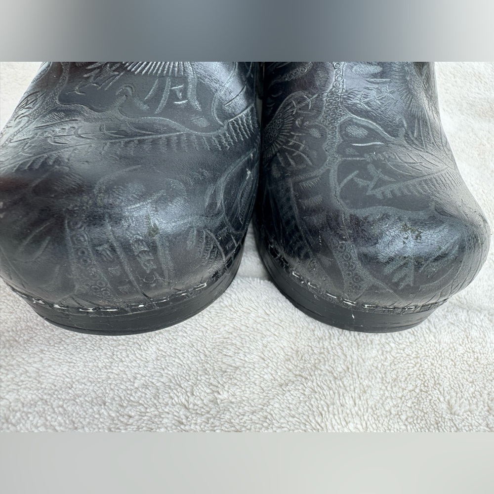 Dansko Black Tooled Nursing Clogs - image 6